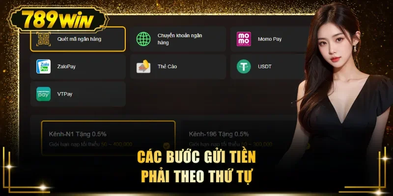 cac buoc gui tien phai theo thu tu Các bước gửi tiền phải theo thứ tự