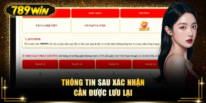 thong tin sau xac nhan can duoc luu lai Thông tin sau xác nhận cần được lưu lại